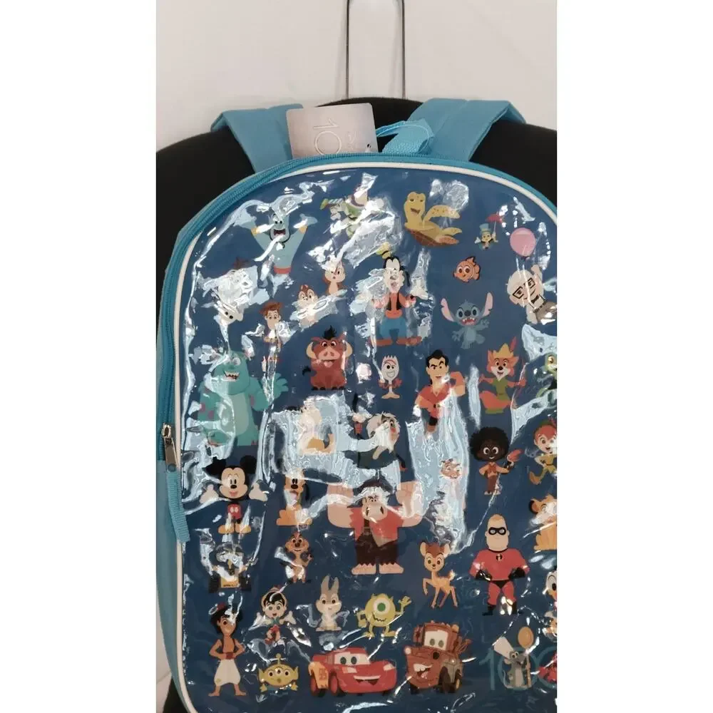Disney 100 Characters Kids Backpack School Book Bag Fast Forward NWT Blue